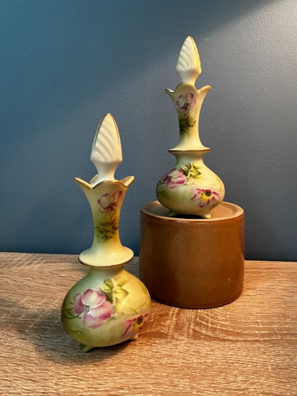 Pair of Hand Painted Nippon Perfume Bottles